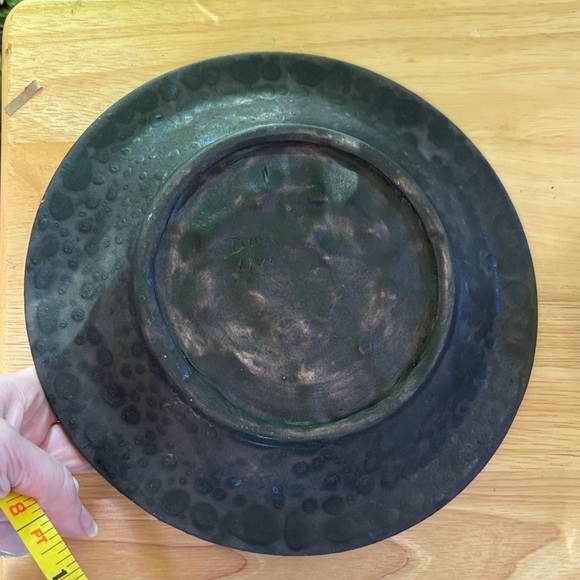 Vintage 1971 Signed "Dove" Brutalist Pottery Set - Ashtray & Footed Trinket Dish - Picture 6 of 10